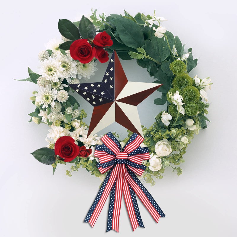 YK Decor Patriotic Metal Barn Star Outdoor Indoor Hanging Wall Decor Star Ornaments 12inch - Image 2